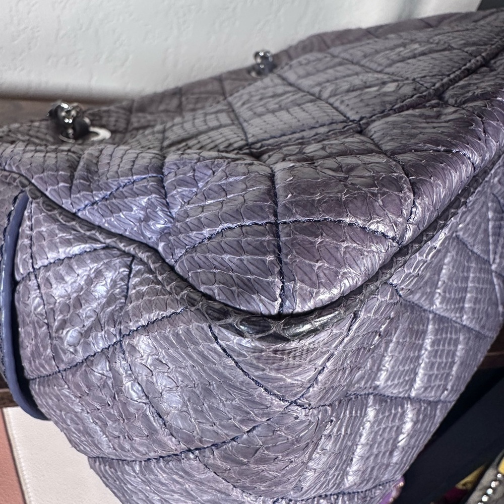 Authentic Python Chanel Metallic Large Shoulder Bag - Picture 13 of 16